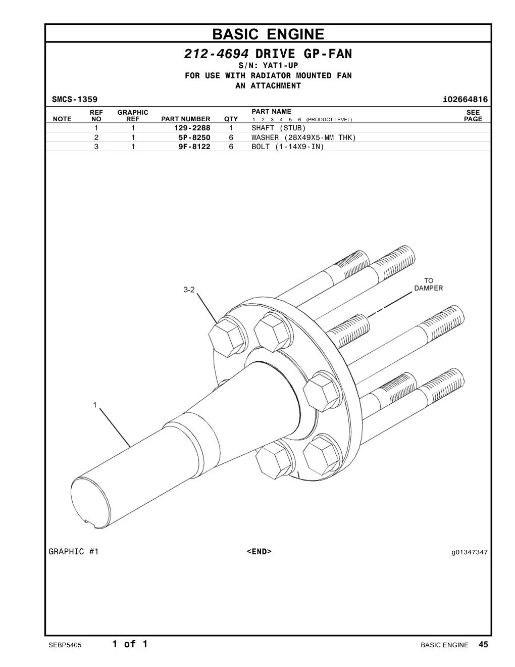 129-2288 - SHAFT (STUB)