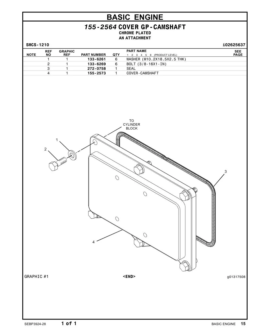 133-6269 - BOLT (3/8-16X1-IN)