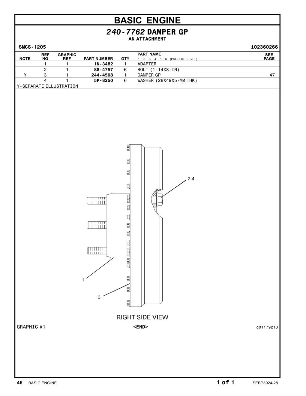 244-4508 DAMPERGP CAT parts manual diagram