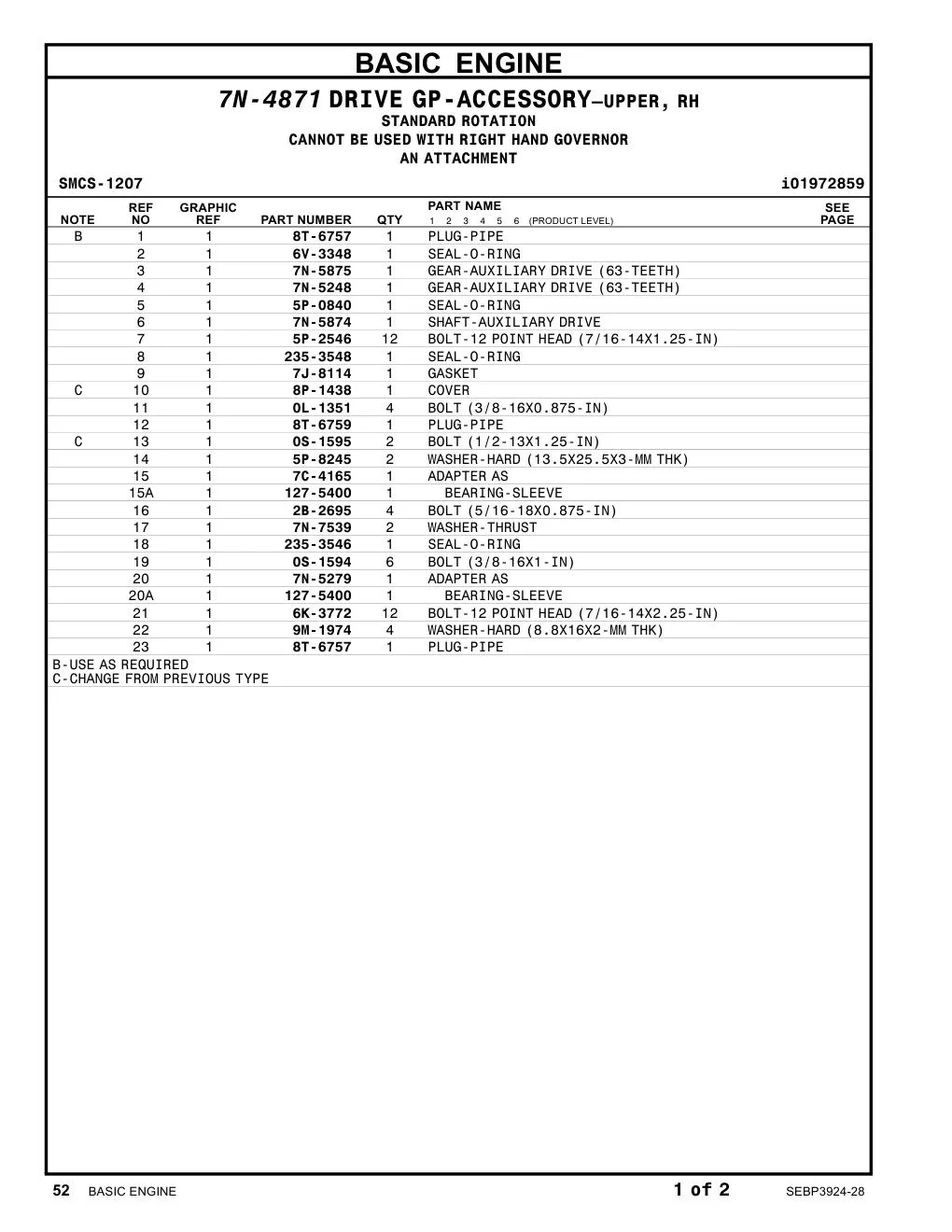 5P-2546 - BOLT-12 POINT HEAD (7/16-14X1.25-IN)