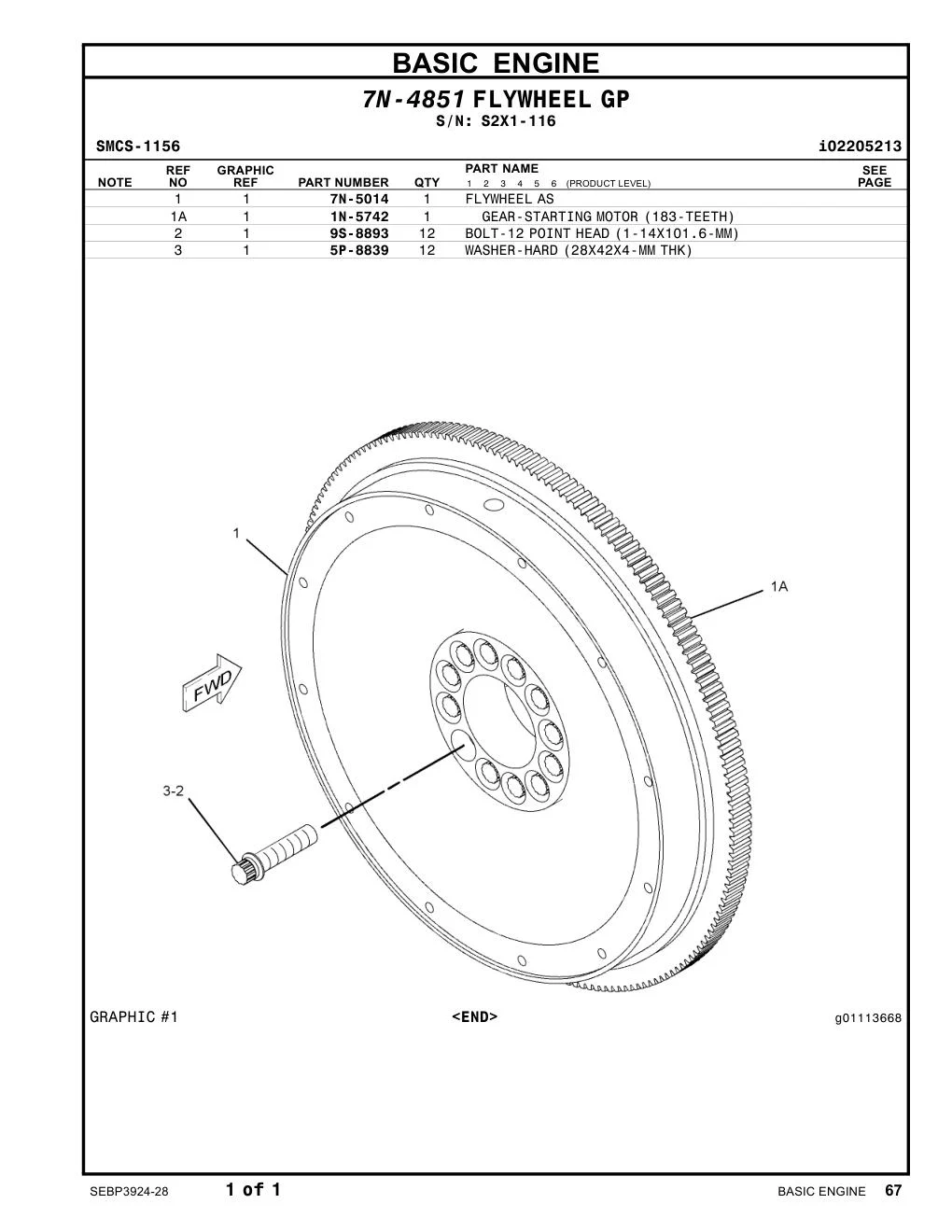 7N-5014 - FLYWHEEL AS