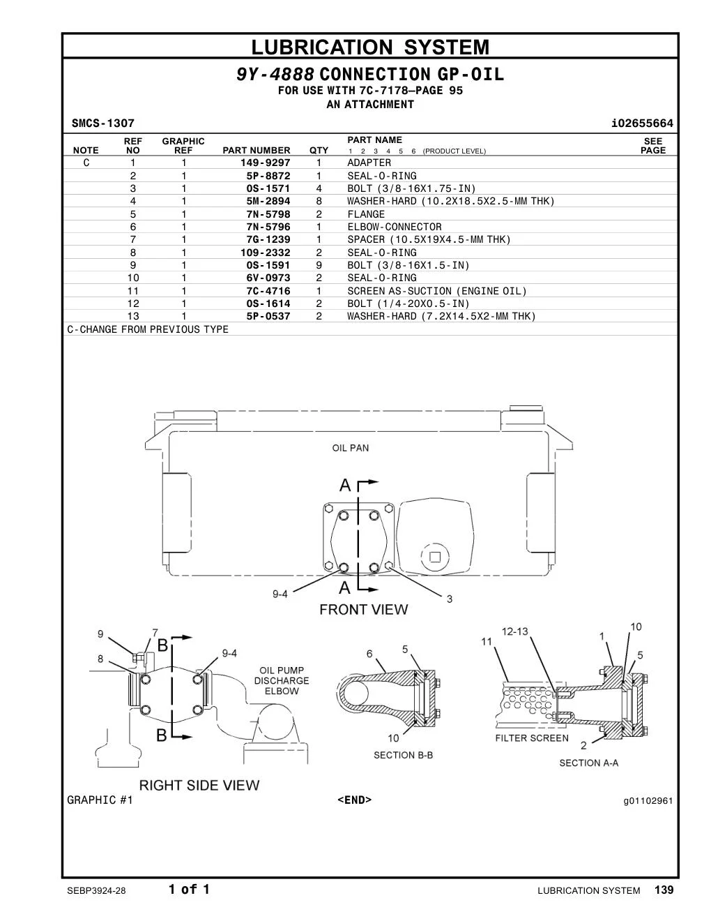 7C-4716 - SCREEN AS-SUCTION (ENGINE OIL PAN)