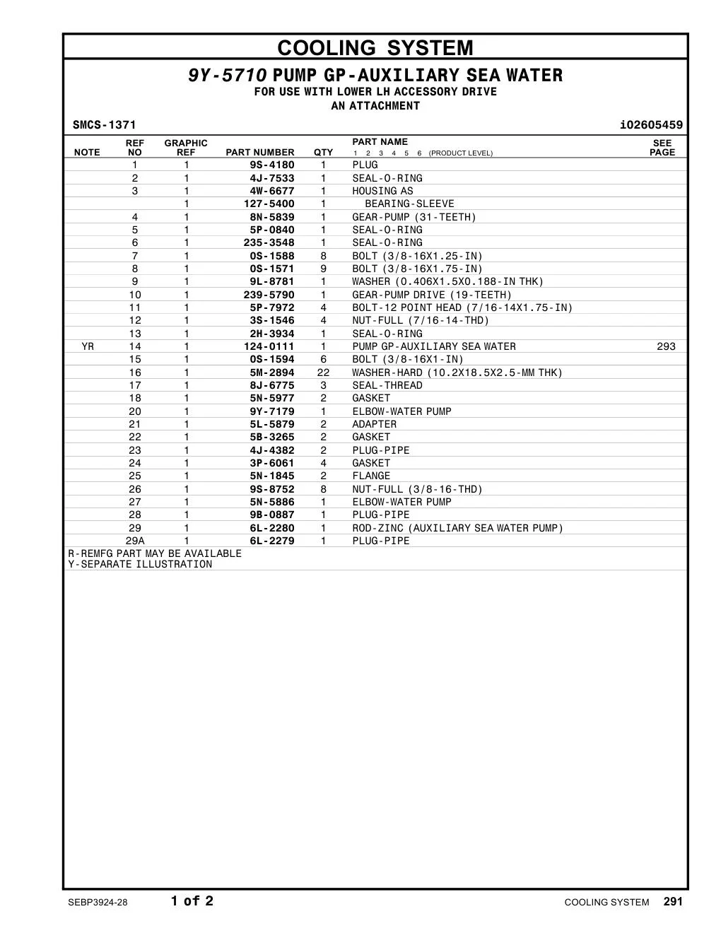 239-5790 GEAR-PUMPDRIVE(19-TEETH) CAT parts manual diagram