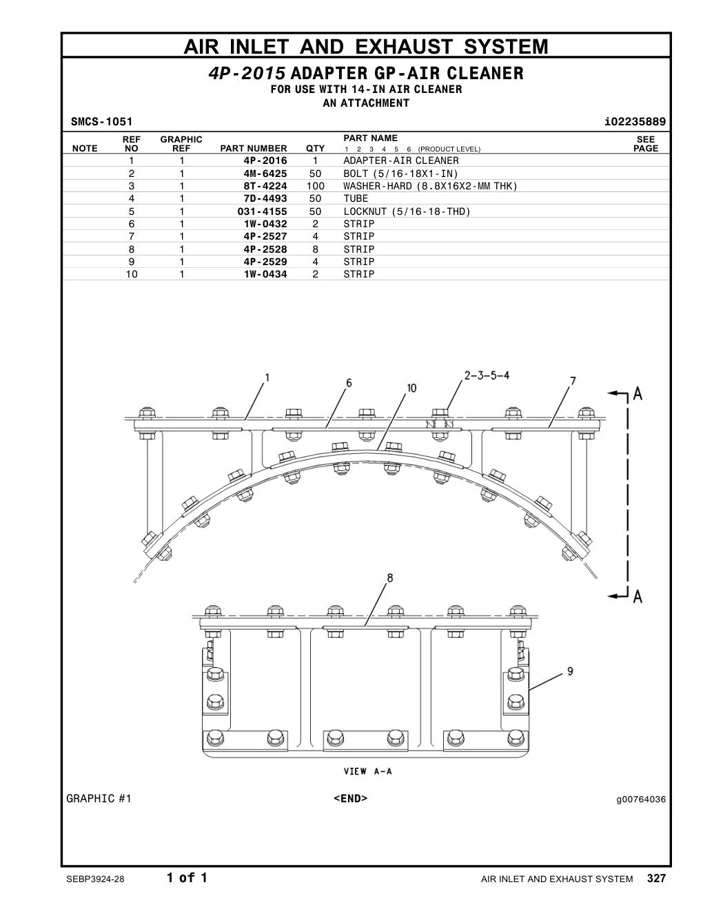 4P-2527 STRIP CAT parts manual diagram