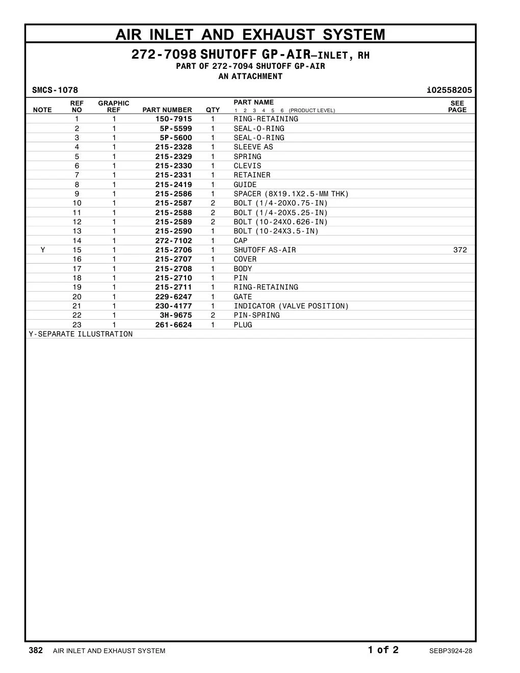 261-6624 PLUG CAT parts manual diagram