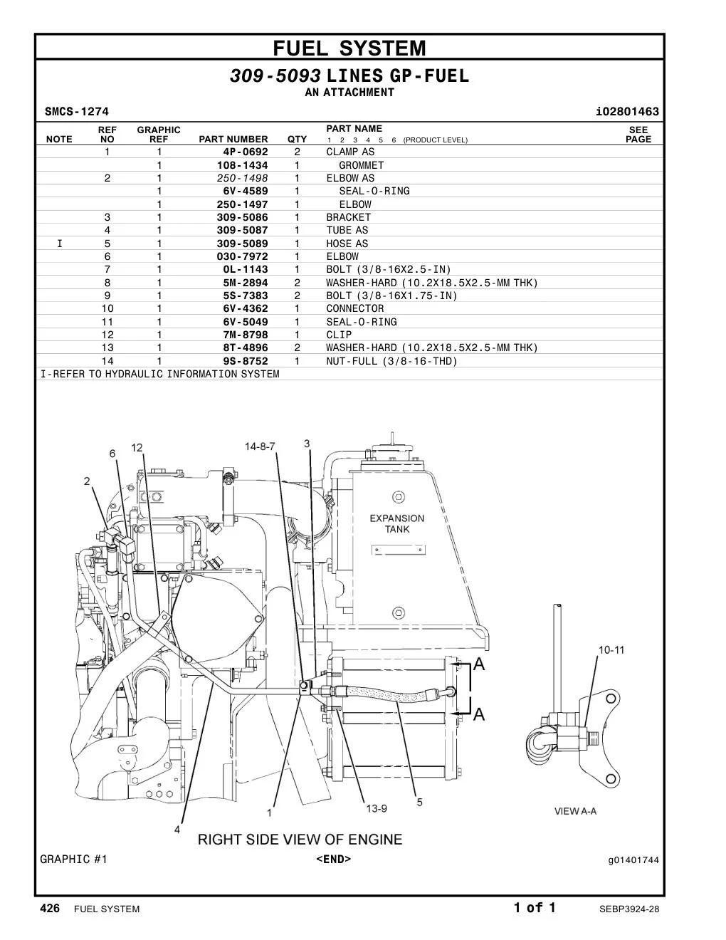 309-5086 BRACKET CAT parts manual diagram