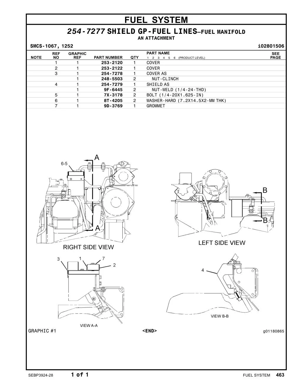 254-7278 COVER AS CAT parts manual diagram
