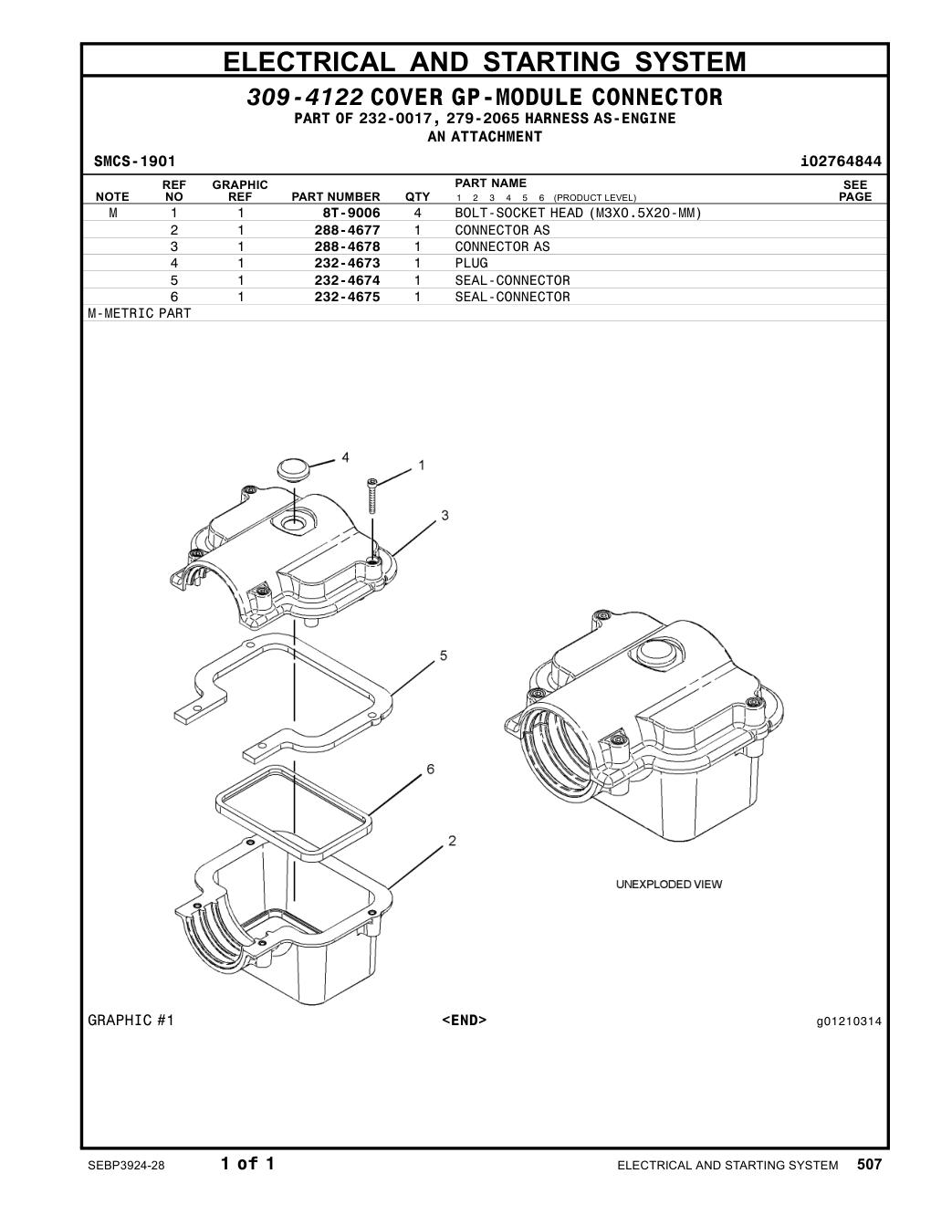 288-4678 CONNECTOR AS CAT parts manual diagram