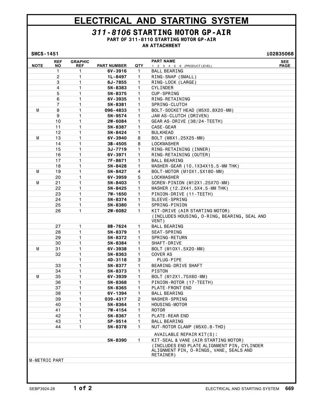 2W-6084 - GEAR AS-DRIVE (38/24-TEETH)