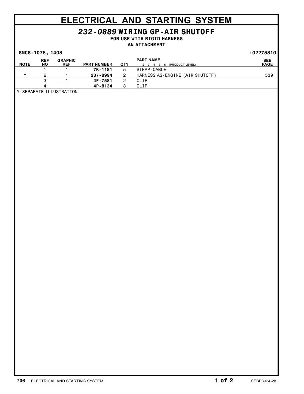 237-8994 - HARNESS AS-ENGINE (AIR SHUTOFF)