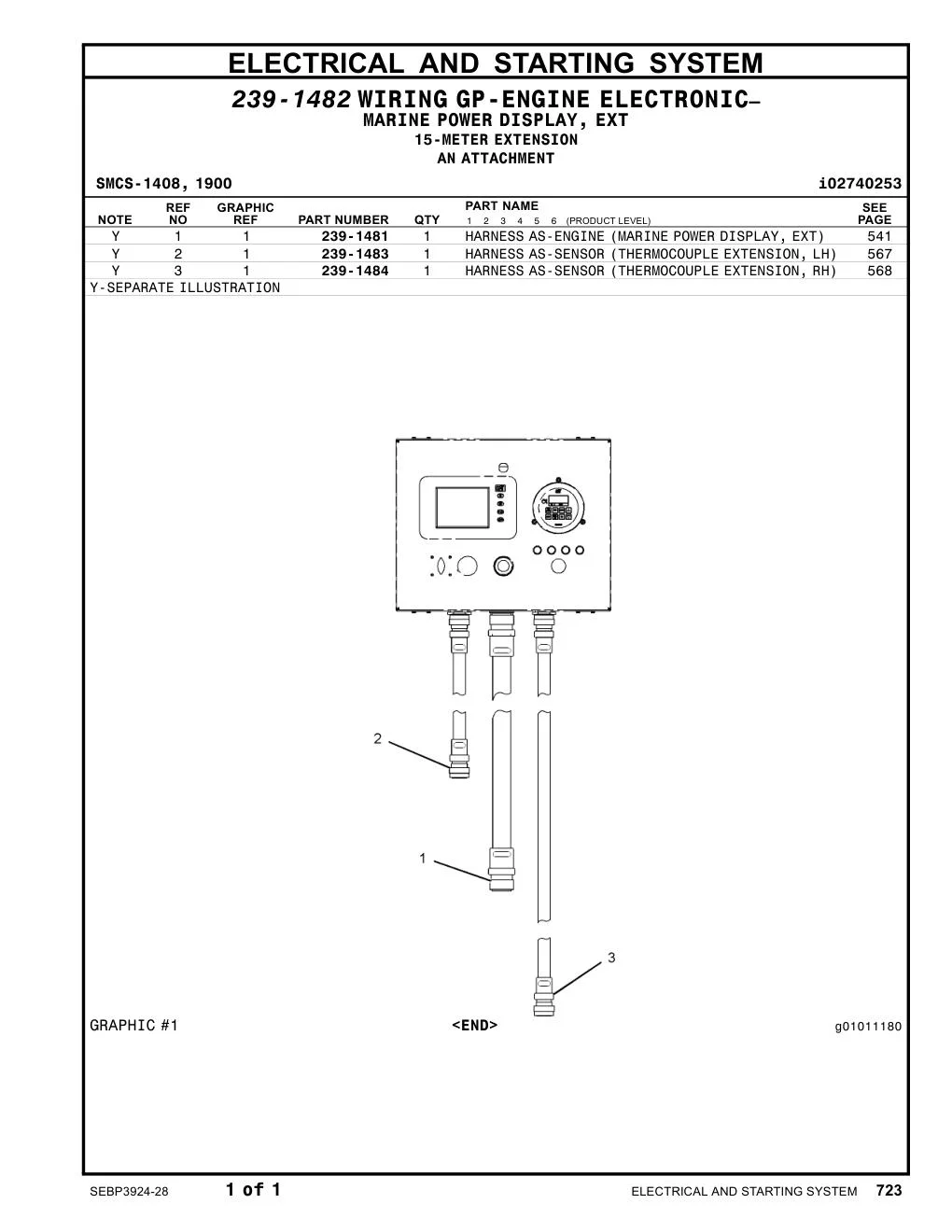 239-1483 HARNESS AS-SENSOR CAT parts manual diagram