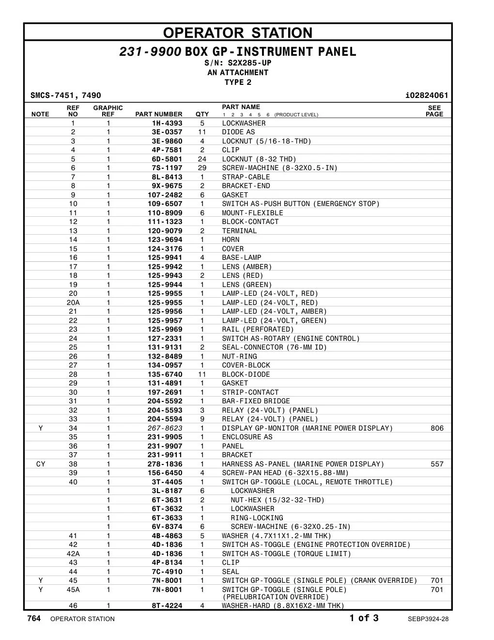 278-1836 - HARNESS AS-PANEL (MARINE POWER DISPLAY)