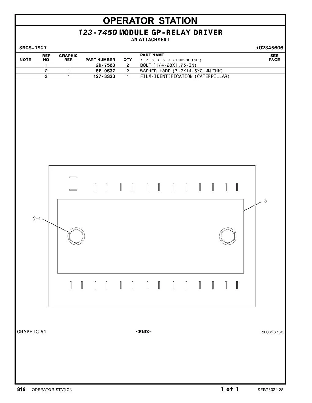 2D-7563 - BOLT (1/4-28X1.75-IN)