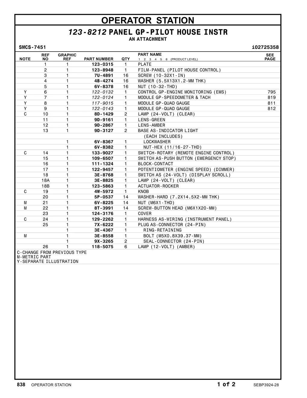 123-8948 FILM-PANEL(PILOTHOUSECONTROL) CAT parts manual diagram
