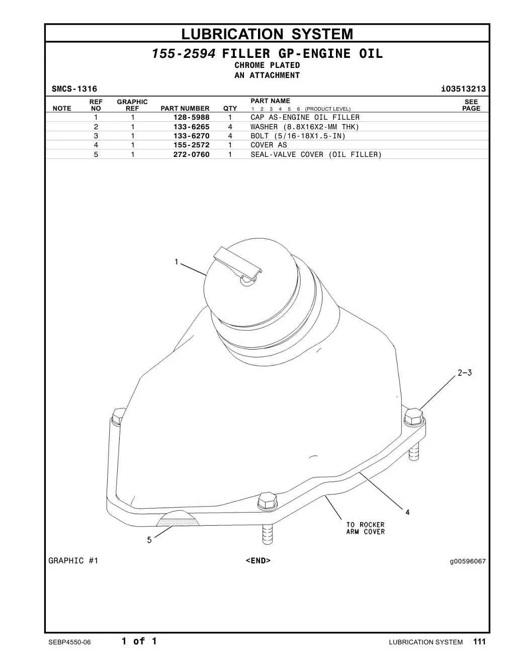 128-5988 - CAP AS-ENGINE OIL FILLER