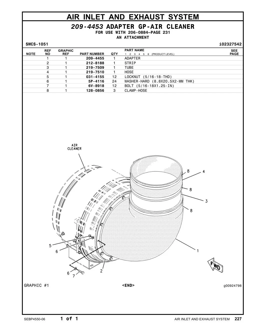 6V-8918 - BOLT (5/16-18X1.25-IN)