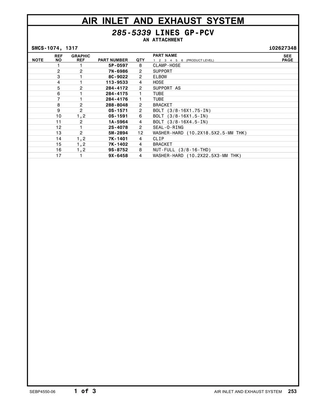 284-4176 TUBE CAT parts manual diagram