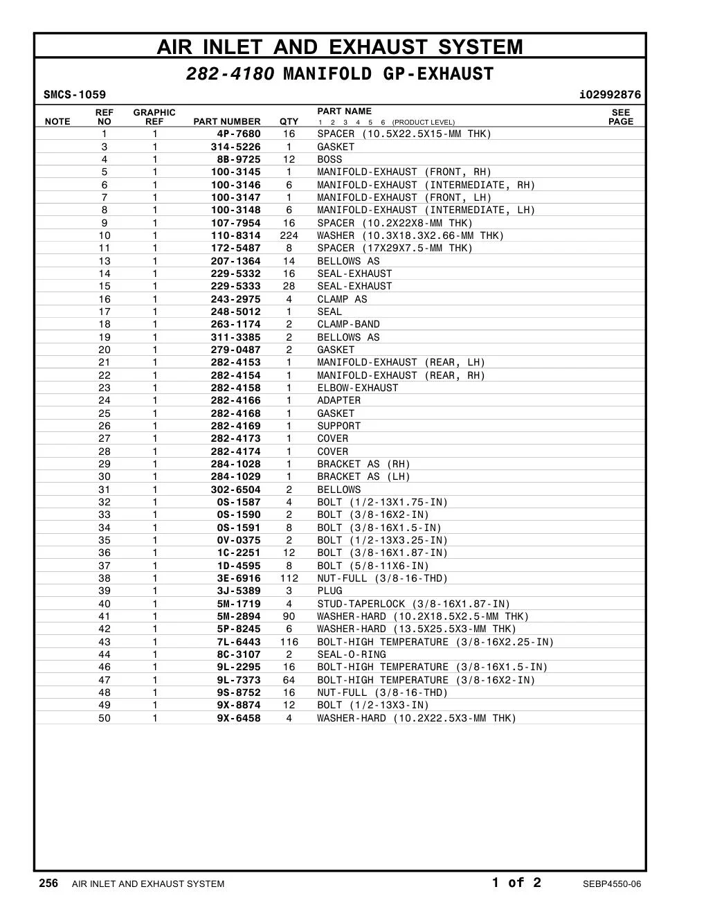 263-1174 CLAMP-BAND CAT parts manual diagram