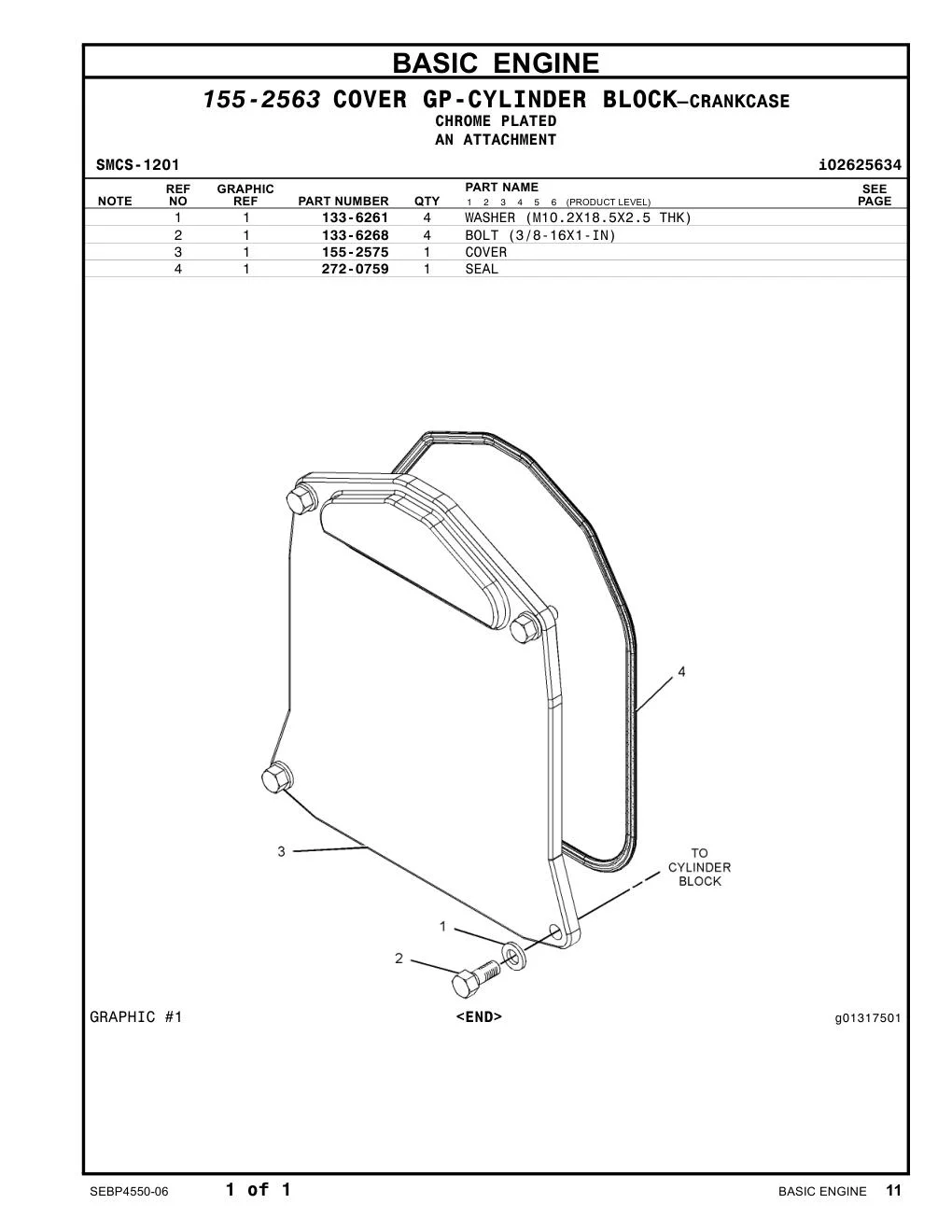 133-6268 - BOLT (3/8-16X1-IN)