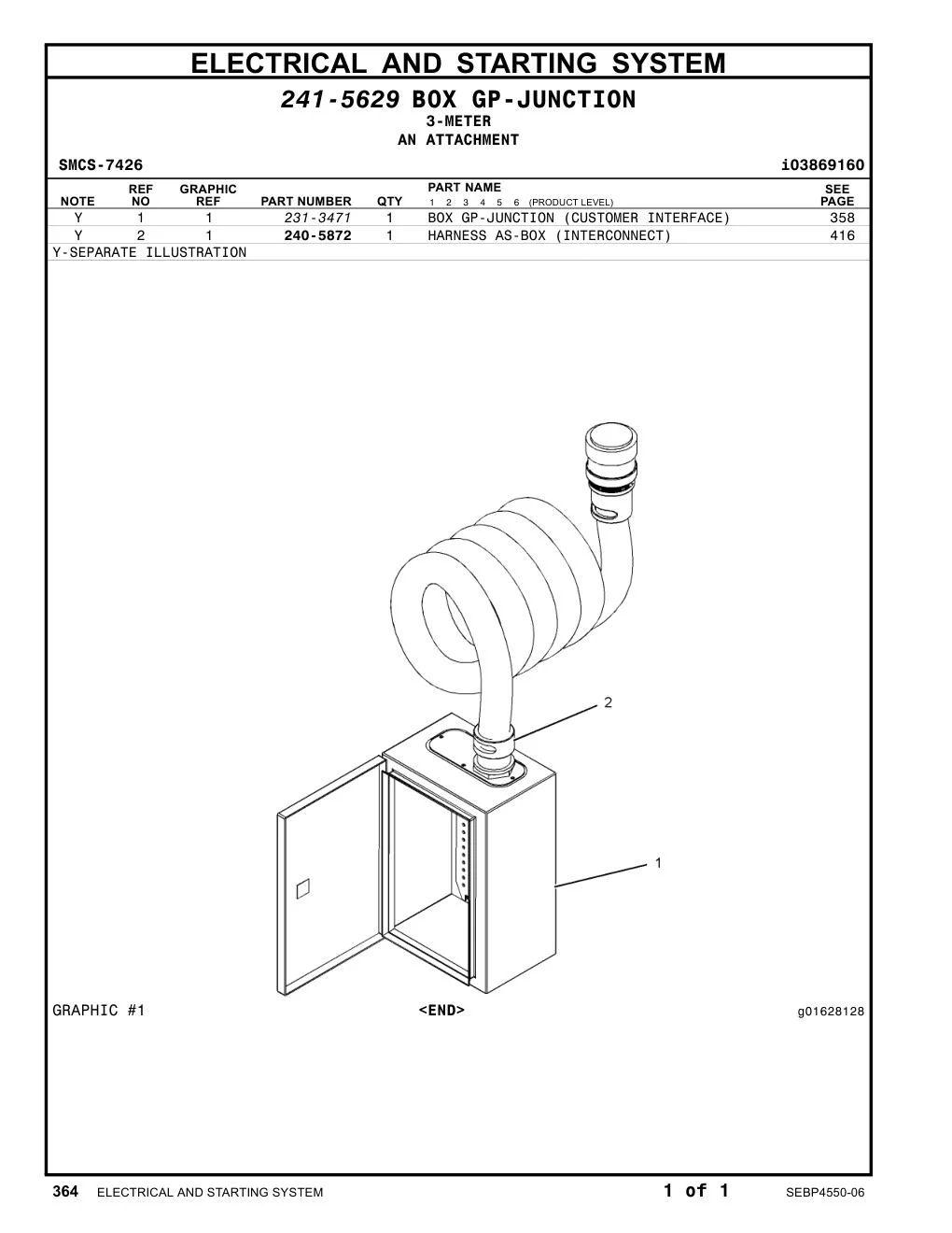 240-5872 HARNESS AS-BOX (INTERCONNECT) CAT parts manual diagram