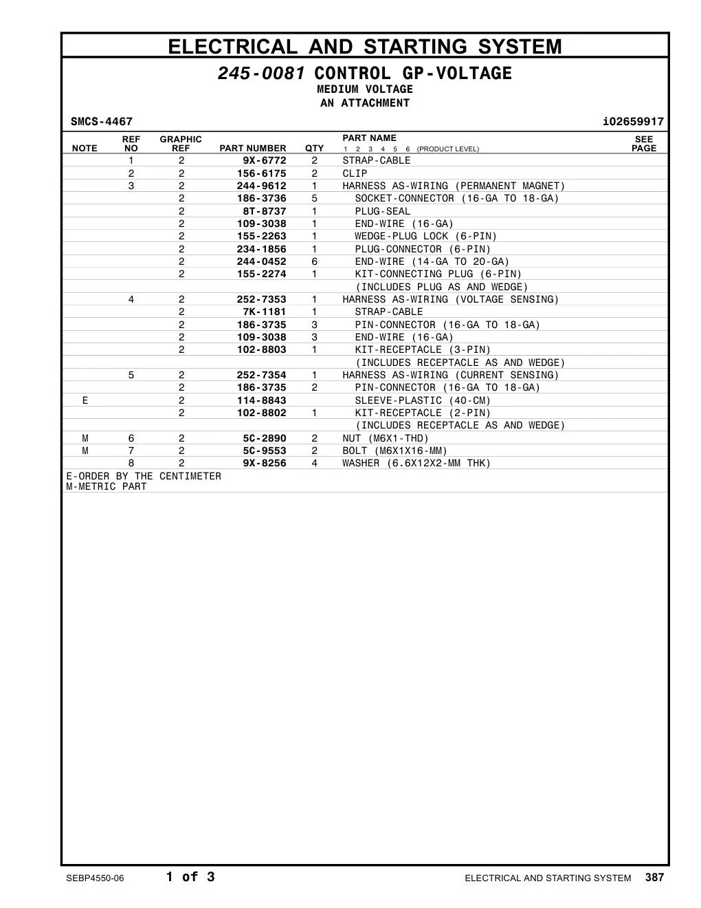 252-7353 - HARNESS AS-WIRING (VOLTAGE SENSING)