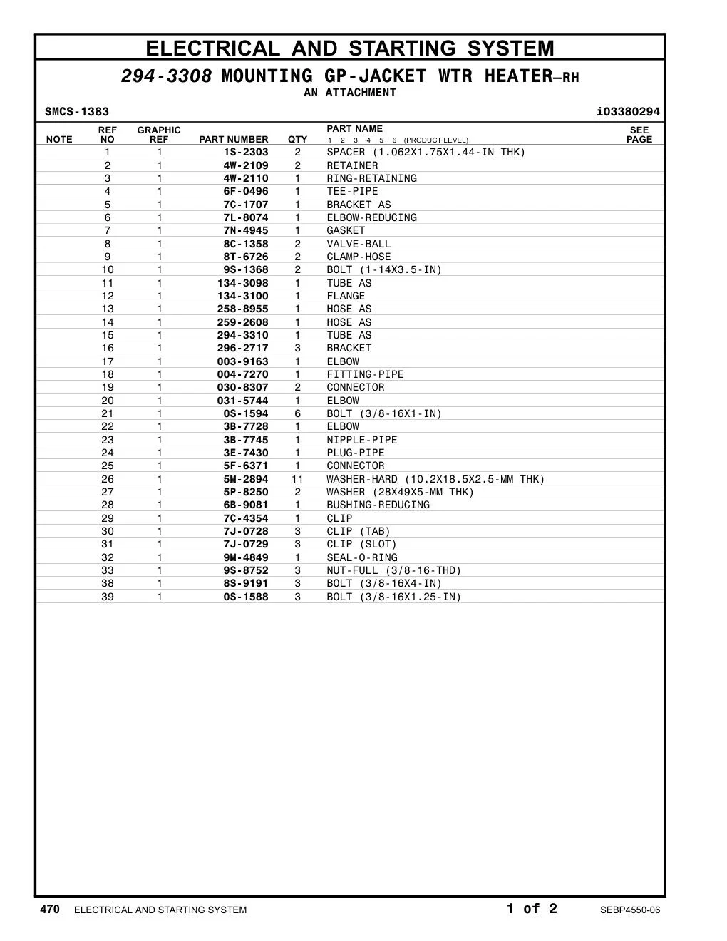 294-3310 TUBE AS CAT parts manual diagram