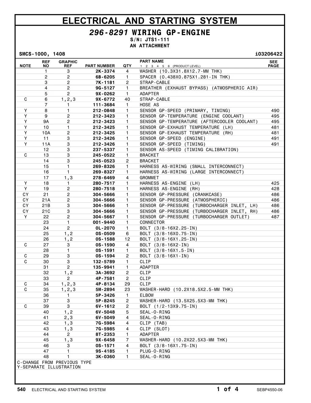 212-3425 - SENSORGP-EXHAUSTTEMPERATURE