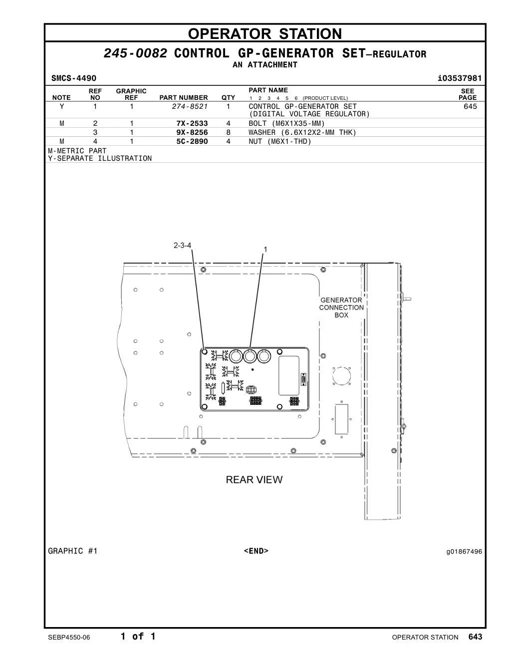 274-8521 - CONTROL GP-GENERATOR SET