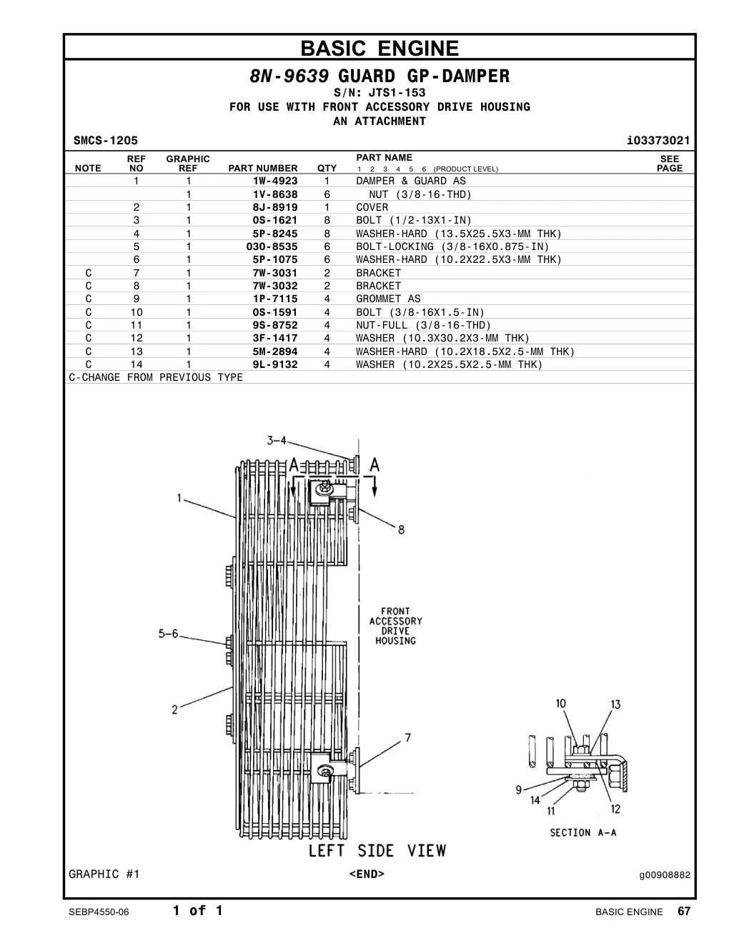 1V-8638 - NUT (3/8-16 THD)