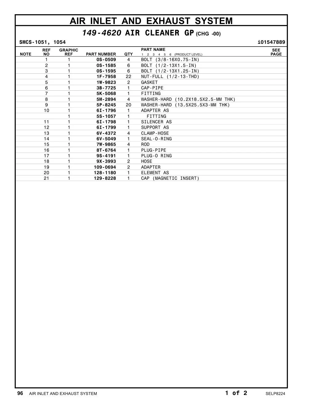 128-1180 ELEMENT AS CAT parts manual diagram