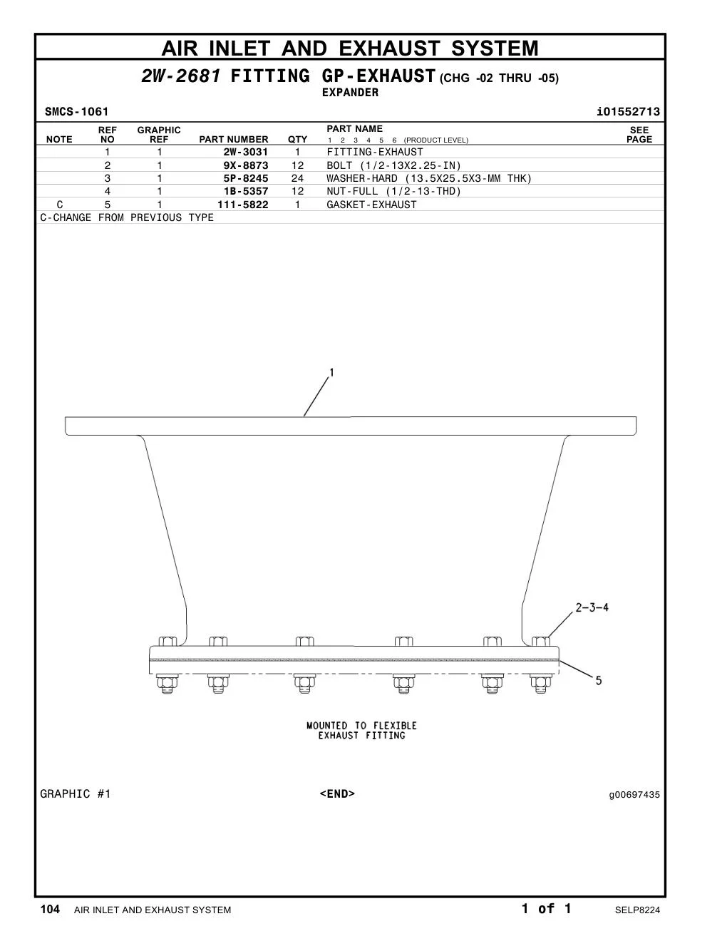 2W-3031 - FITTING-EXHAUST