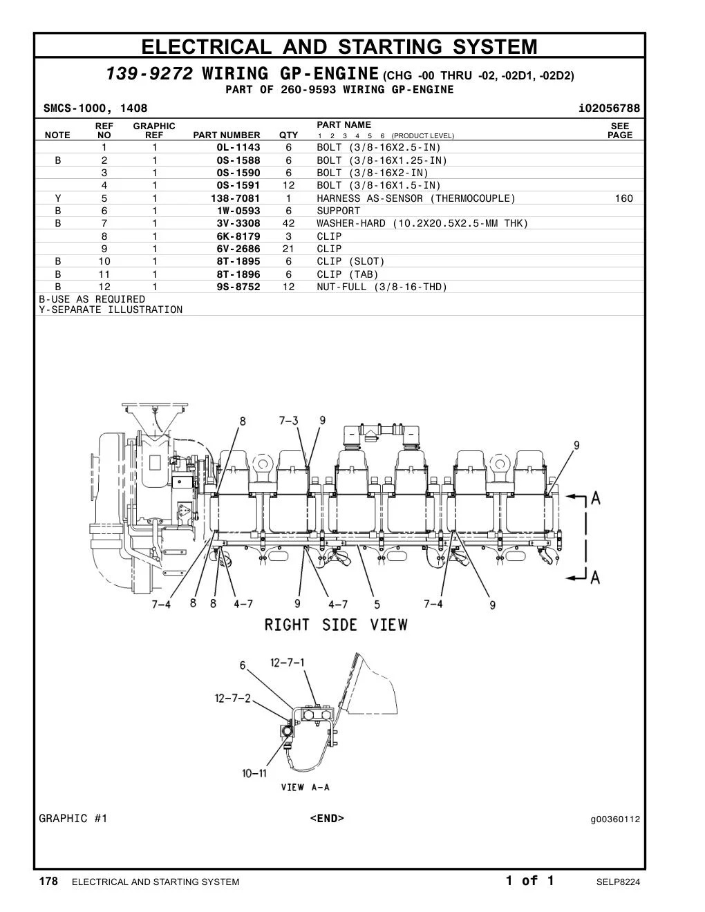 138-7081 HARNESS AS-SENSOR (THERMOCOUPLE) CAT parts manual diagram