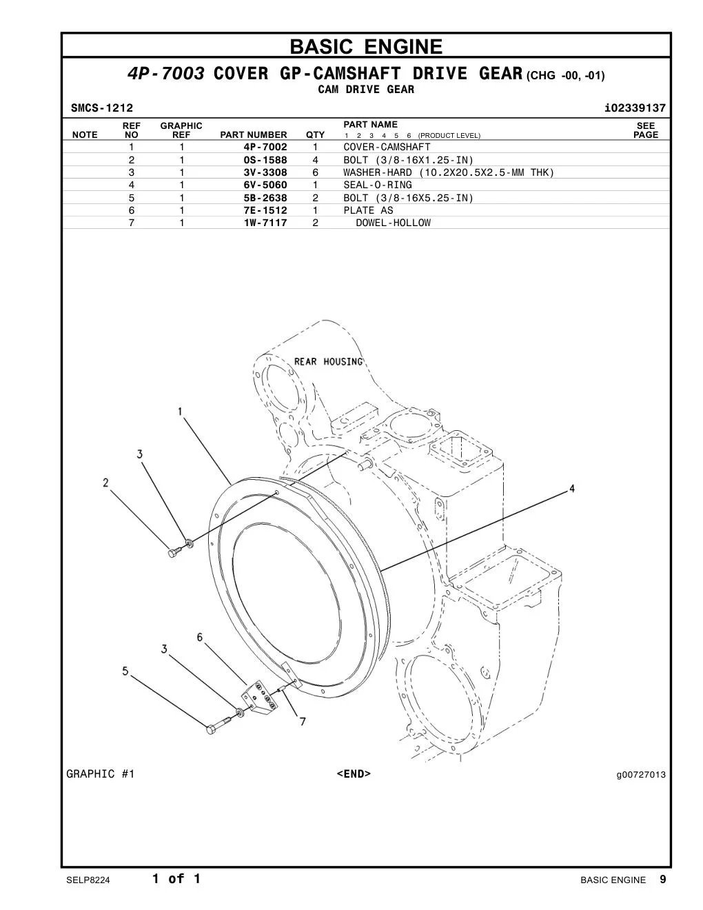6V-5060 SEAL-O-RING CAT parts manual diagram