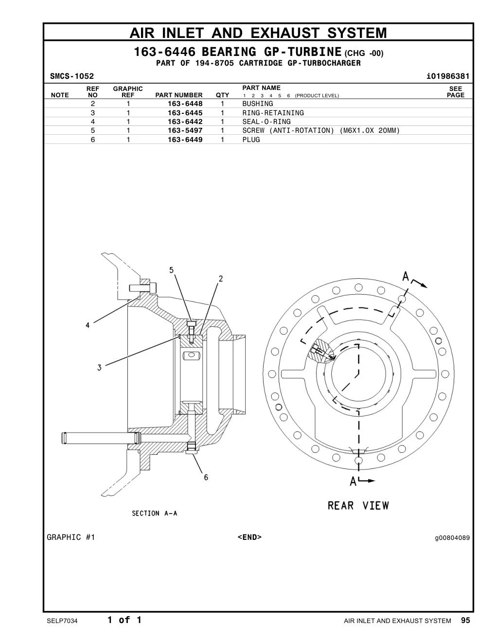 163-5497 - SCREW (ANTI-ROTATION) (M6X1.0X 20MM)