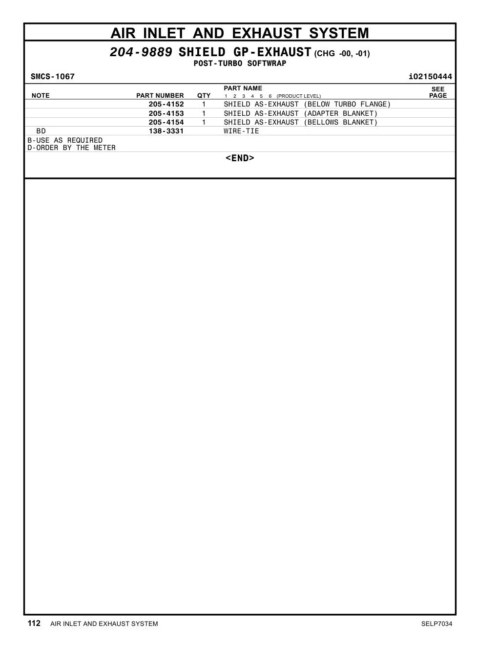 205-4153 - SHIELD AS-EXHAUST (ADAPTER BLANKET)