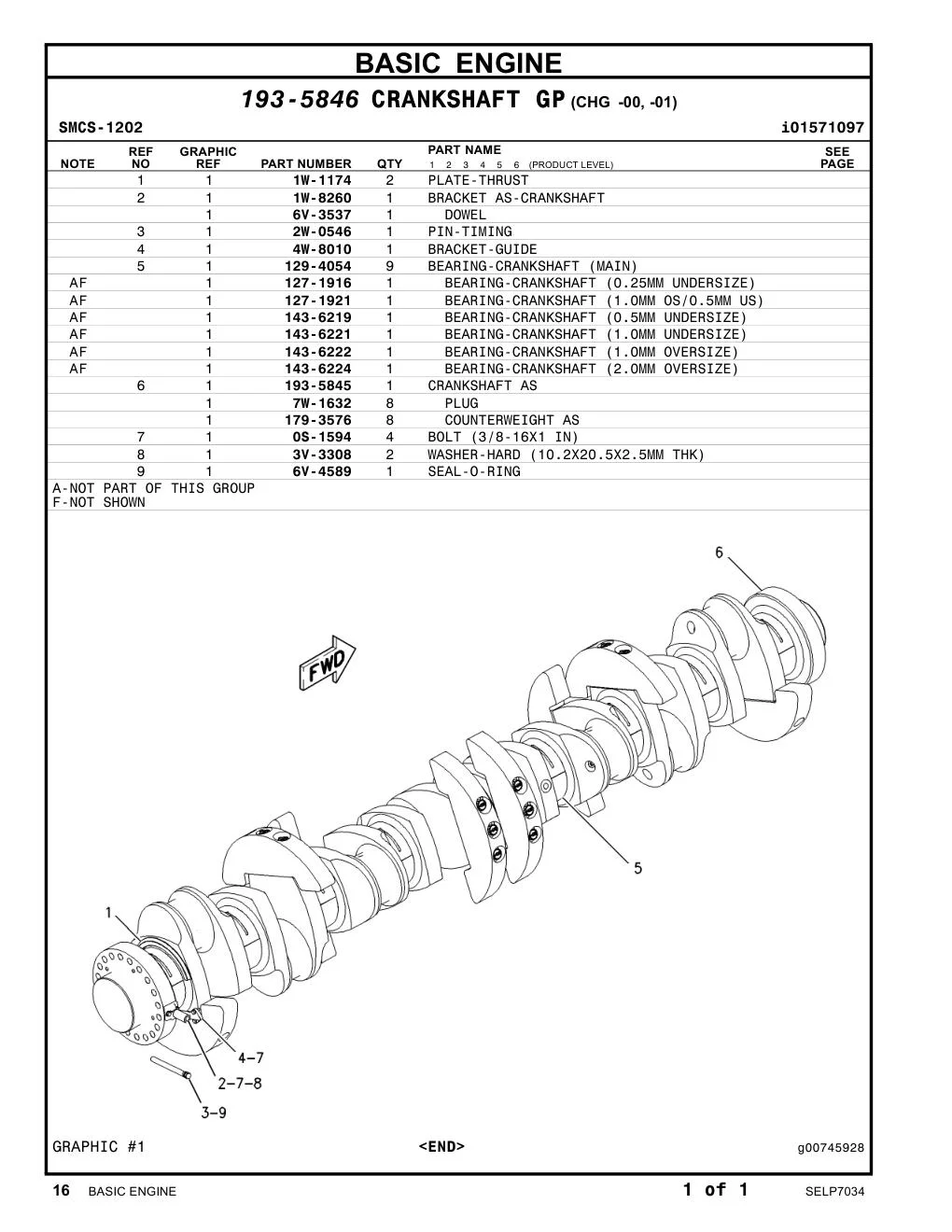 193-5845 CRANKSHAFT AS CAT parts manual diagram