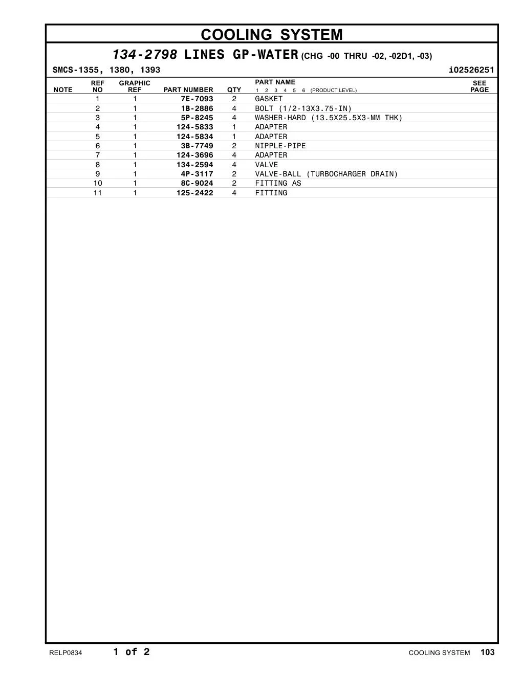 124-3696 ADAPTER CAT parts manual diagram