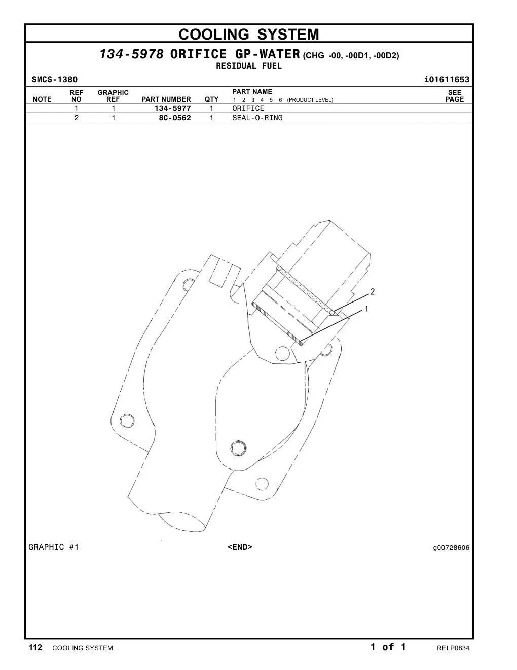 134-5977 ORIFICE CAT parts manual diagram
