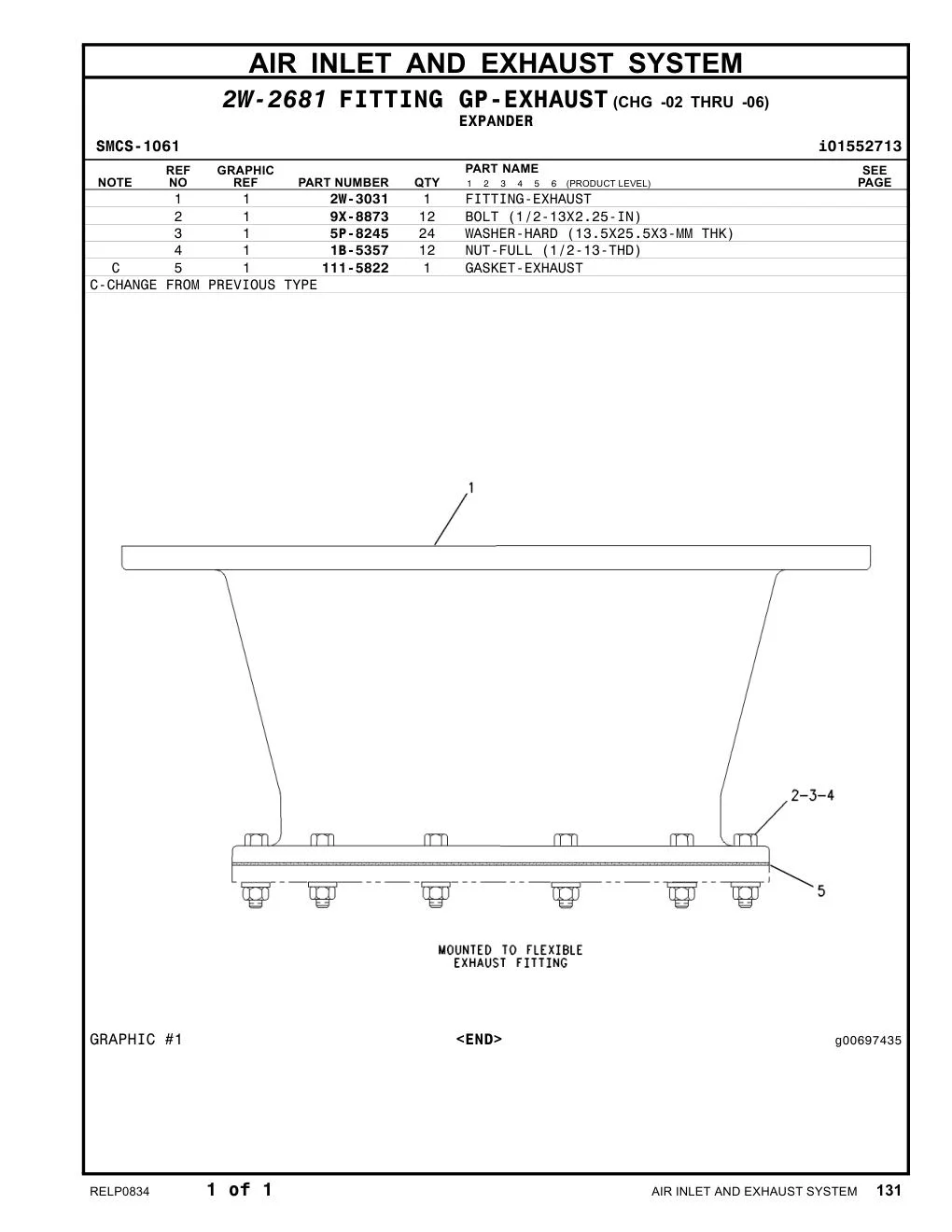 2W-3031 - FITTING-EXHAUST