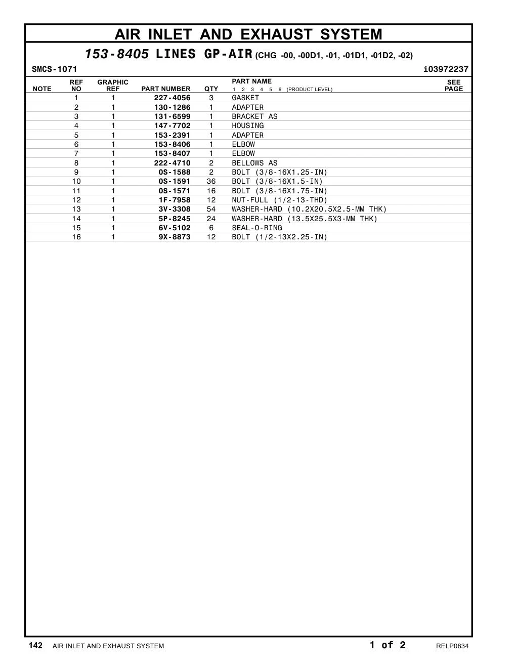 153-8406 ELBOW CAT parts manual diagram