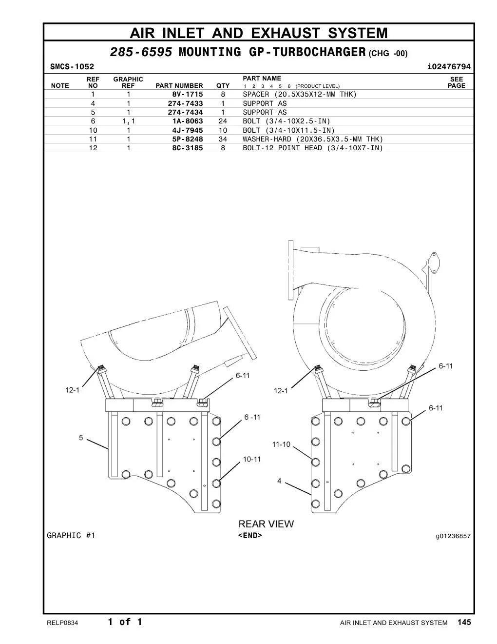 8C-3185 - BOLT-12 POINT HEAD (3/4-10X7-IN)