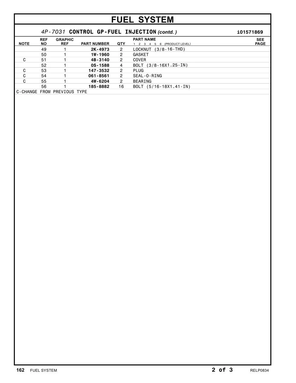 185-8882 - BOLT (5/16-18X1.41-IN)
