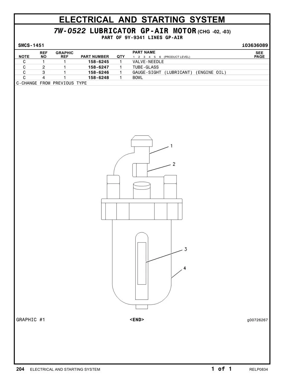 158-6245 - VALVE-NEEDLE