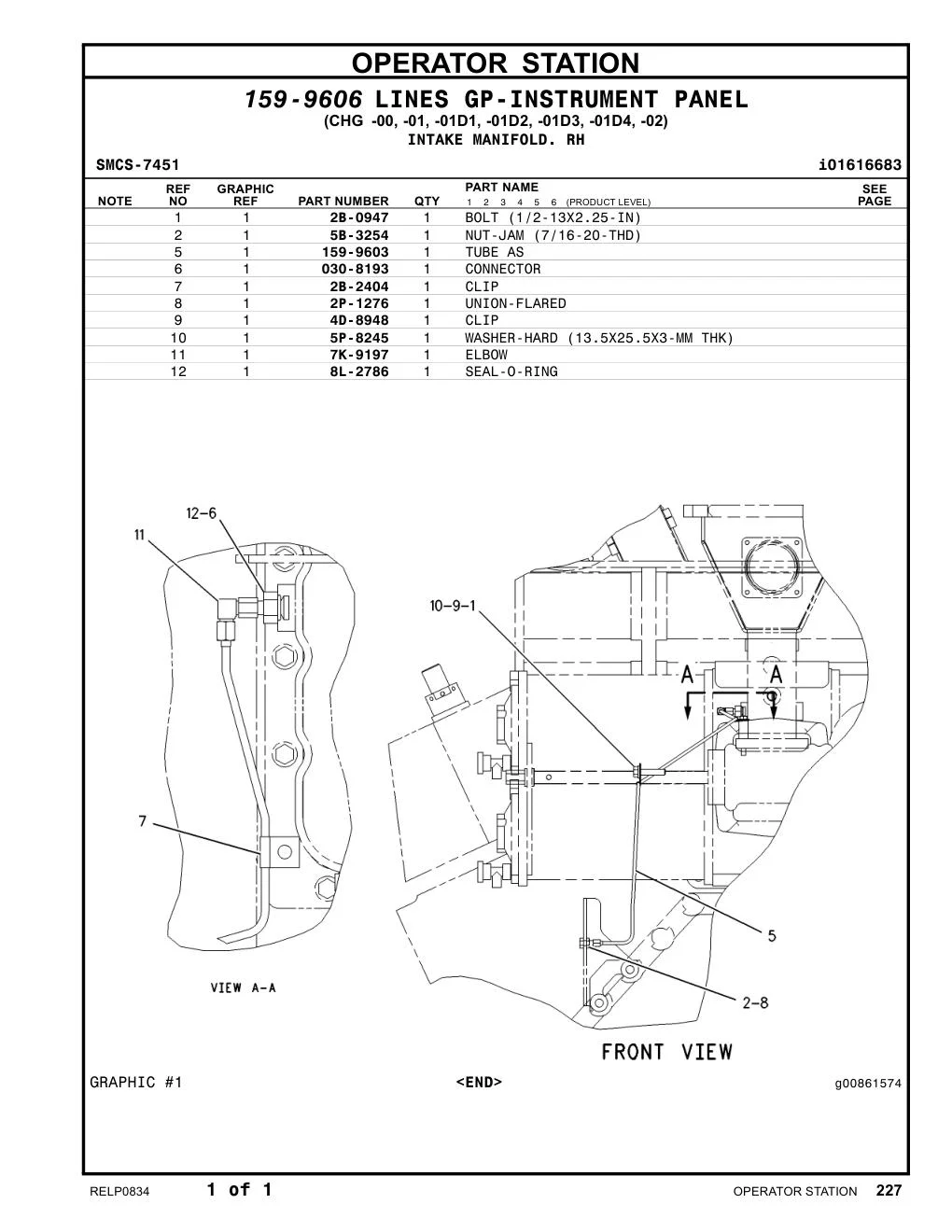 159-9603 TUBE AS CAT parts manual diagram