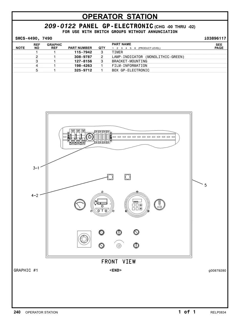 308-9787 LAMP-INDICATOR (MONOLITHIC-GREEN) CAT parts manual diagram