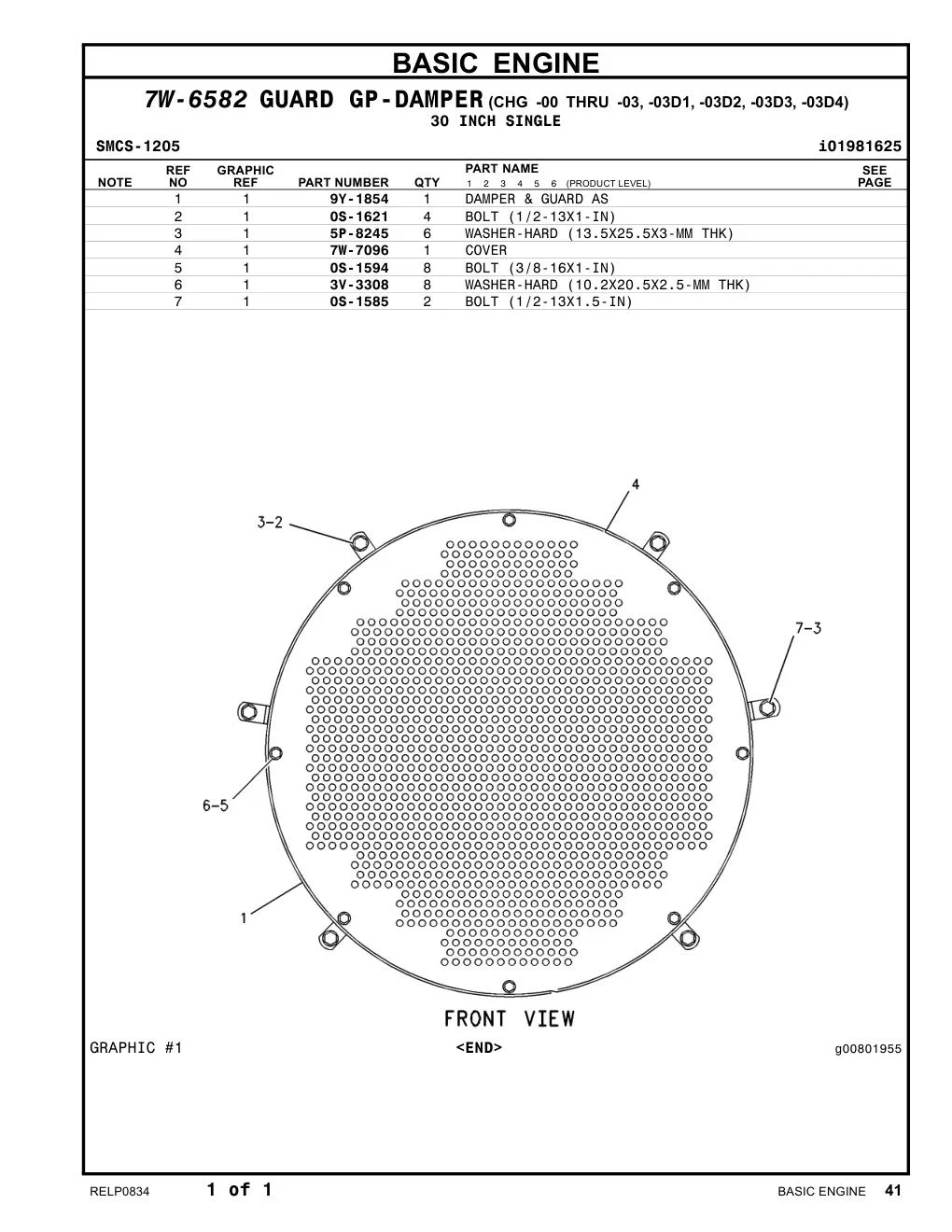 9Y-1854 - DAMPER & GUARD AS