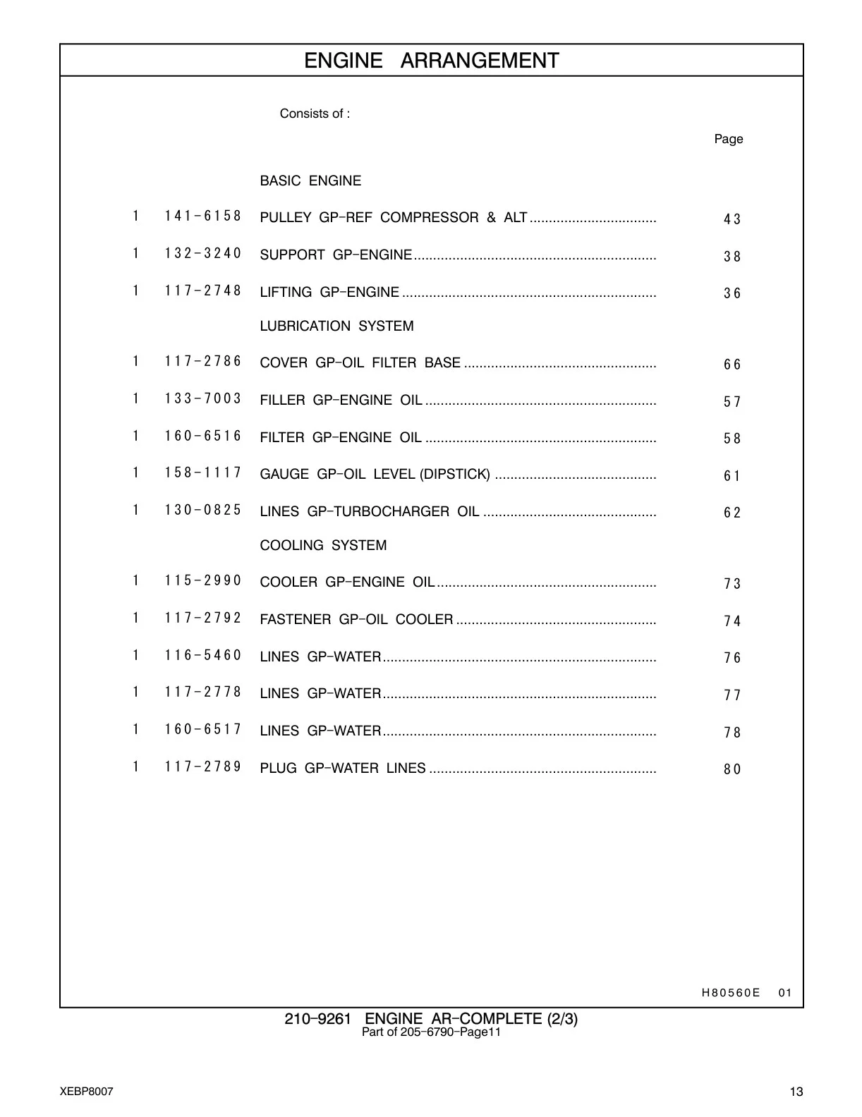 130-0825 - LINES GP-TURBOCHARGER OIL