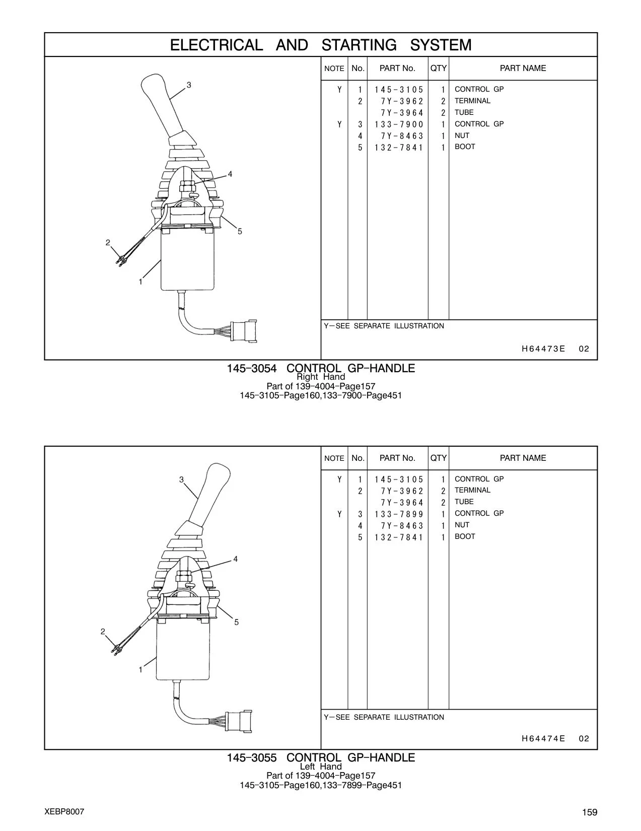 145-3105 CONTROL GP CAT parts manual diagram