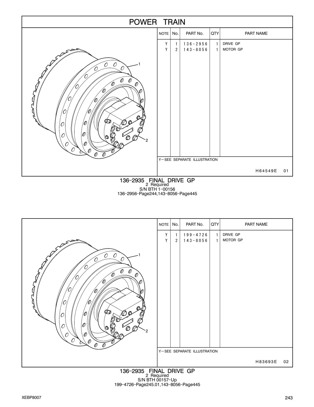 136-2956 DRIVE GP CAT parts manual diagram