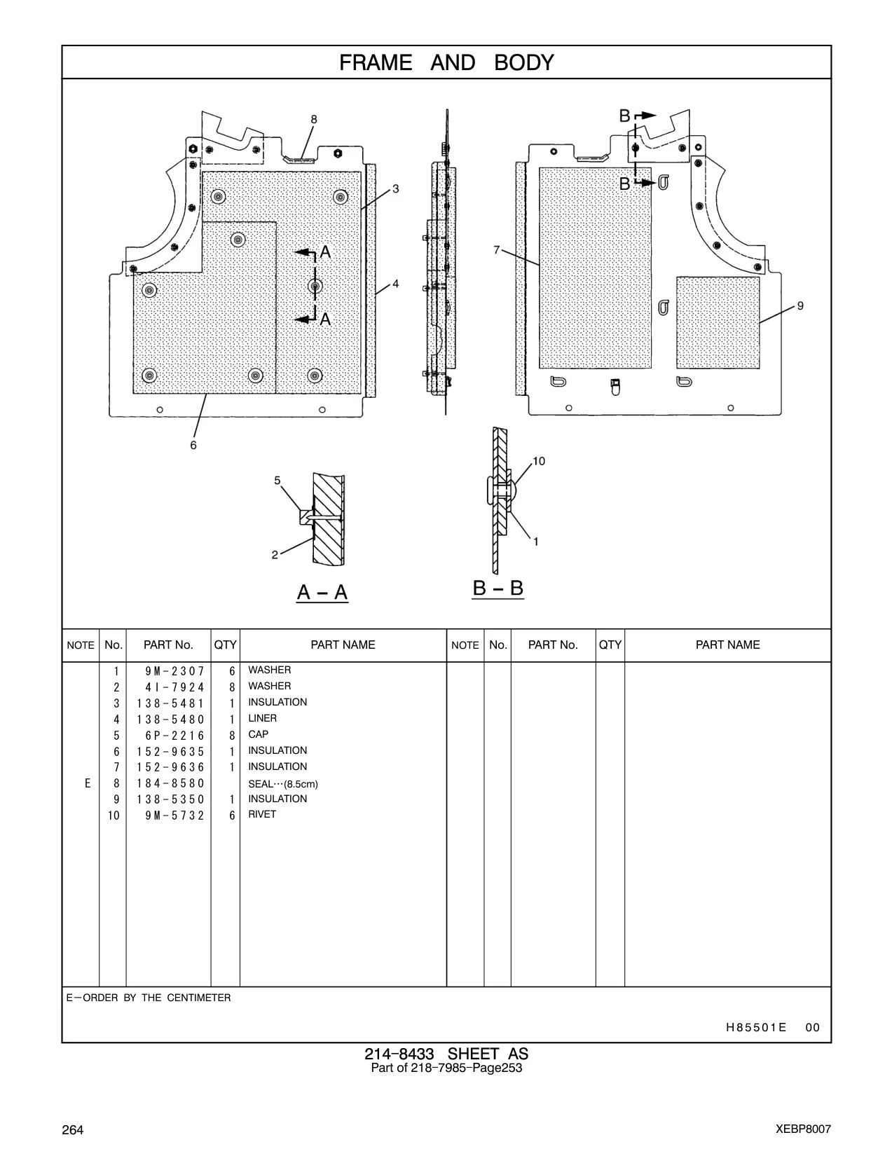 152-9635 INSULATION CAT parts manual diagram